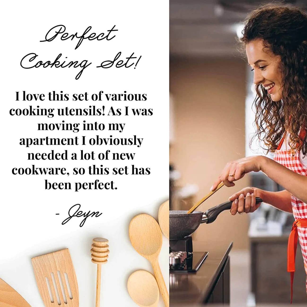 Tuuli GmbH - Wholesale Kitchen Utensil Set - 9 Piece Wooden Kitchen Utensil Set (Cooking Spoons, Spatulas11