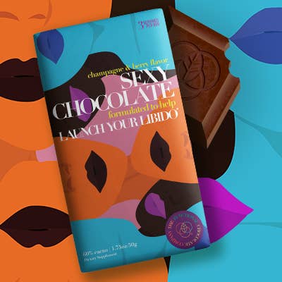 The Functional Chocolate Company - Wholesale Chocolate Bar - Sexy Chocolate - Libido Formula - Champagne & Berry0