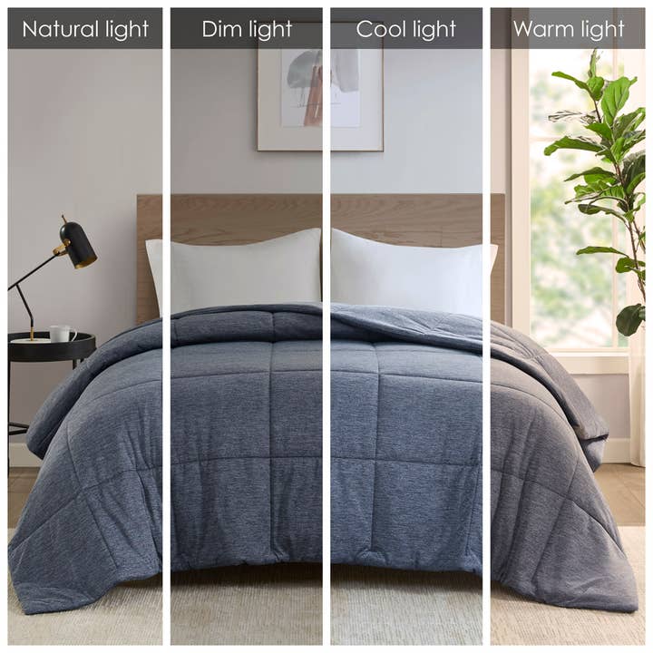 Olliix - Wholesale Down Comforter - Oversized Jersey Knit Down Alternative Comforter, Navy5