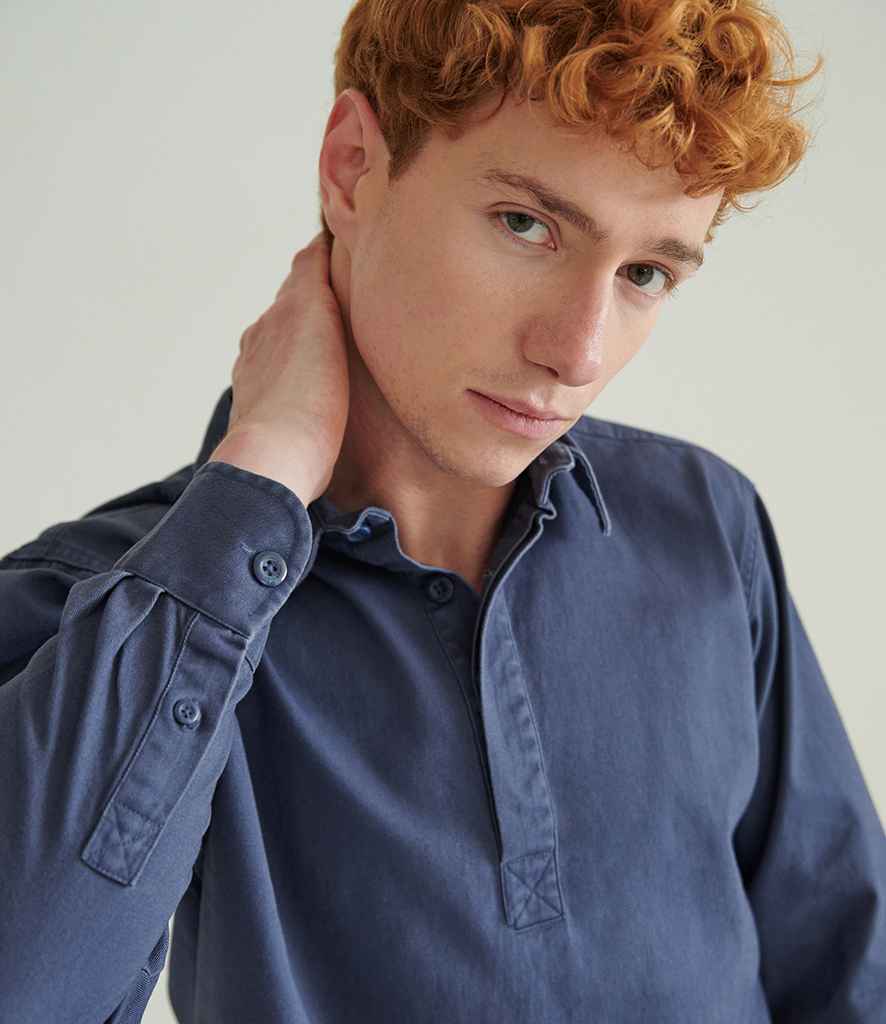 Washed Navy Front Row - Pullover Drill Shirt for wholesale on Faire