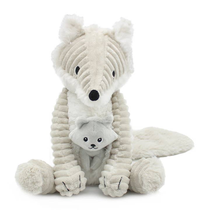 Les Déglingos, France - Wholesale Stuffed/Plush Toy - Kids & Baby - LES PTIPOTOS - 27CM PLUSH MUM & BABY SNOW FOX1