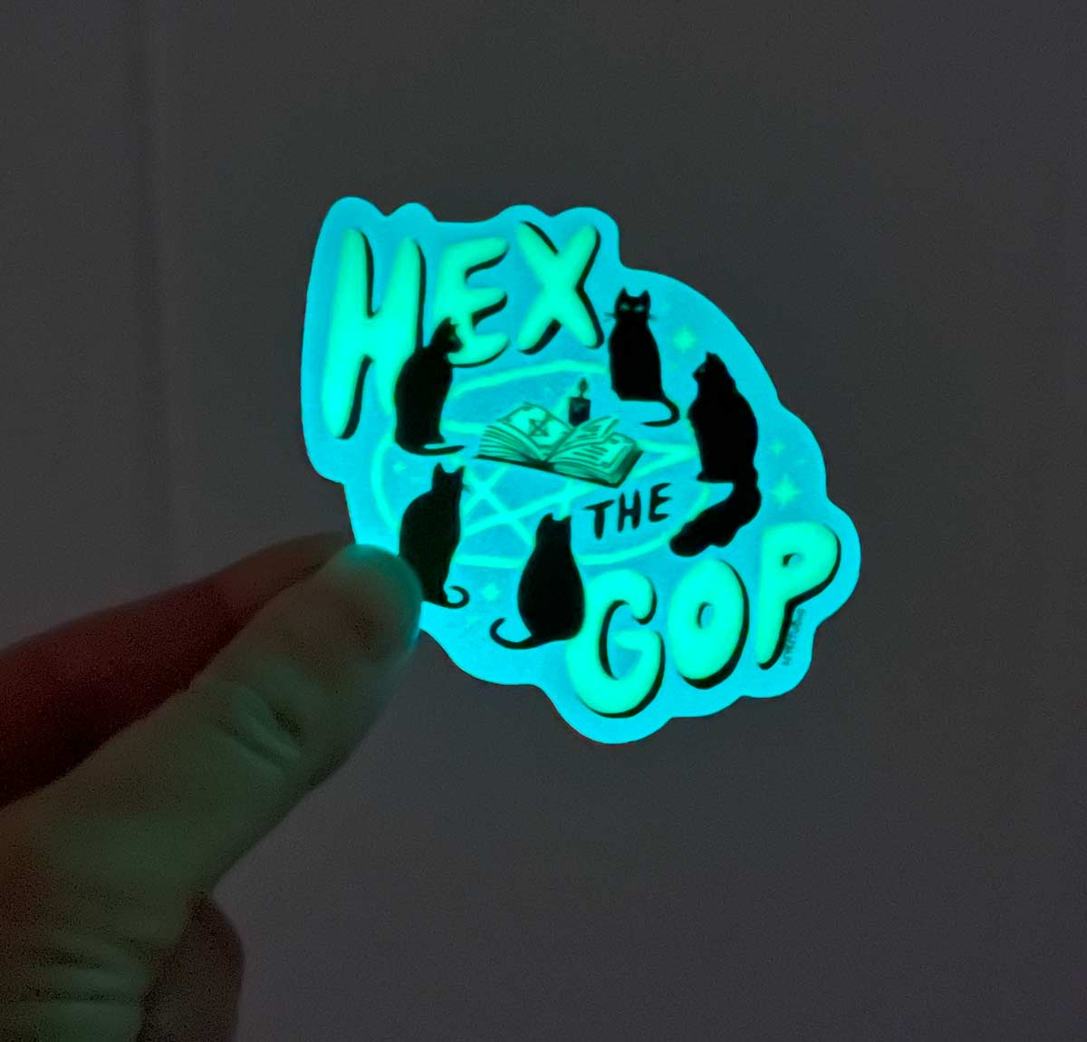 5 Eye Studio - Wholesale Sticker - Hex the GOP Glow in the Dark Vinyl Sticker 1