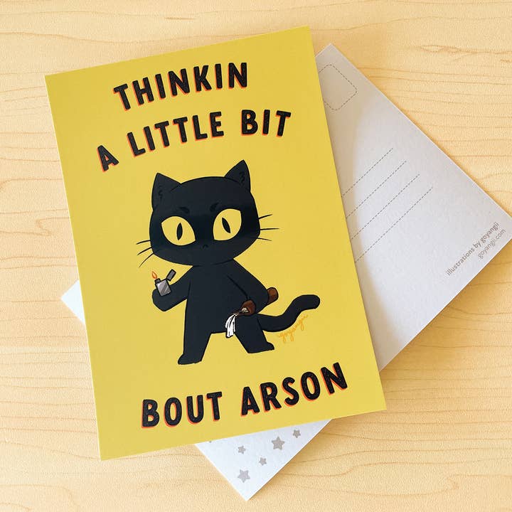 Arson Cat Mini Print / Postcard for wholesale by goyangii