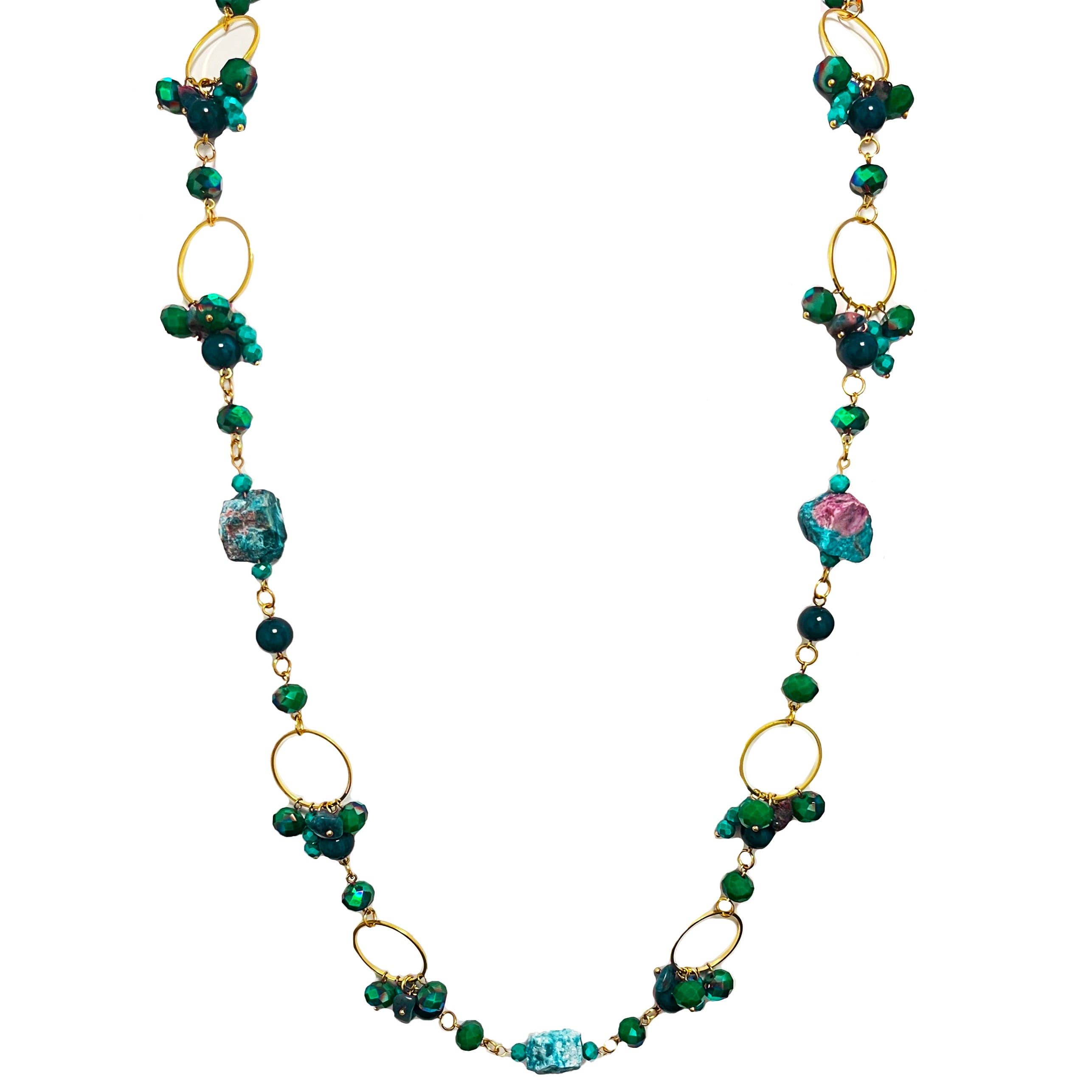 AMORINO SRL - Wholesale Beaded/Pearl Necklace - Long Necklace With Stone - HZM23144E7425