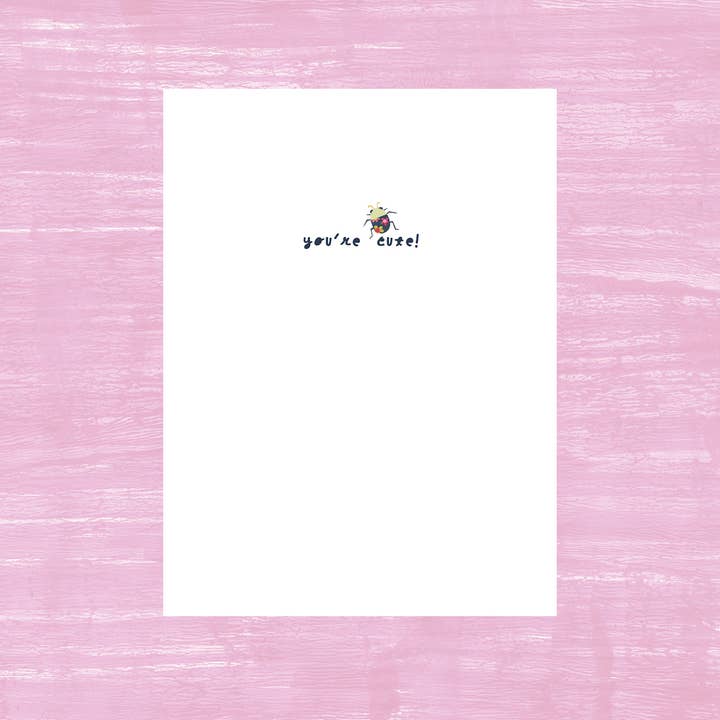 Kim Dettmer Art - Wholesale Love Card - Hey There Love Bug Card – Cute, Playful, & Colorful Collage1