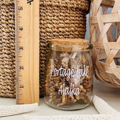 Carlson's Custom Signs – wholesale Decorative jar – Shell Jar, Beach, Sea Glass, Sand Keepsake, Sand Holder Jar