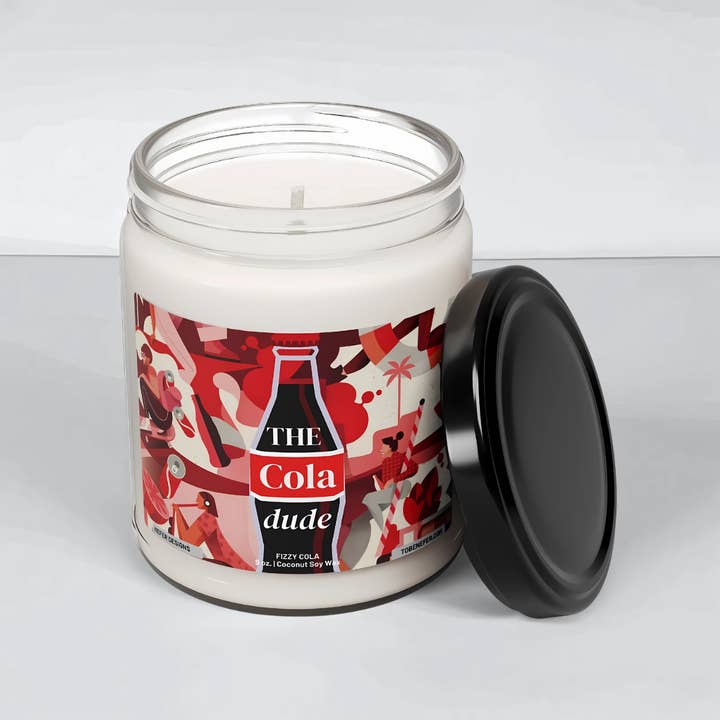 Nefer Designer Candles & Home Decor - Wholesale Jar/Filled Candle - The Cola Dude | Hand Poured 9 oz Soda Pop Soy Candle6