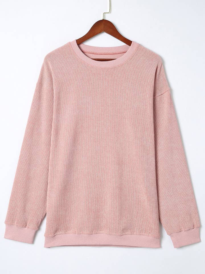 Suhkasana – wholesale Sweatshirt – Women's – Customizable Solid Ribbed Knit Round Neck Casual PulloverSweatshirt17