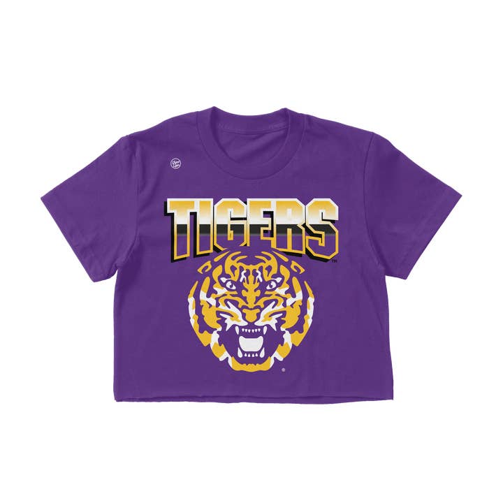 LSU Tigers Women's Big Logo Crop for wholesale by Dyme Lyfe