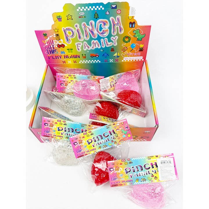 MIX COLOR Strawberry Pinch Squishy Toy for wholesale on Faire6