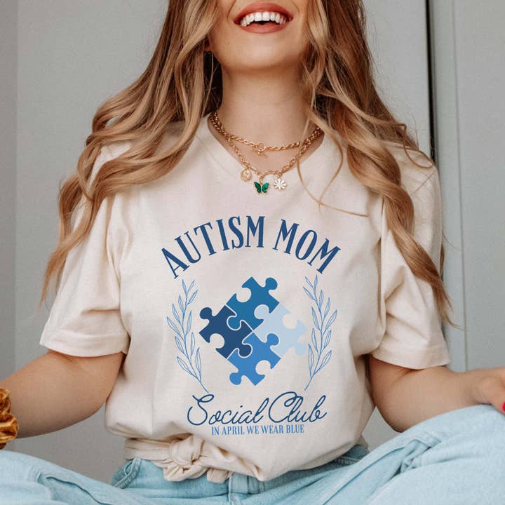 Camiseta Autism Mom Social Club - Envio Rápido por atacado de Limeberry Designs