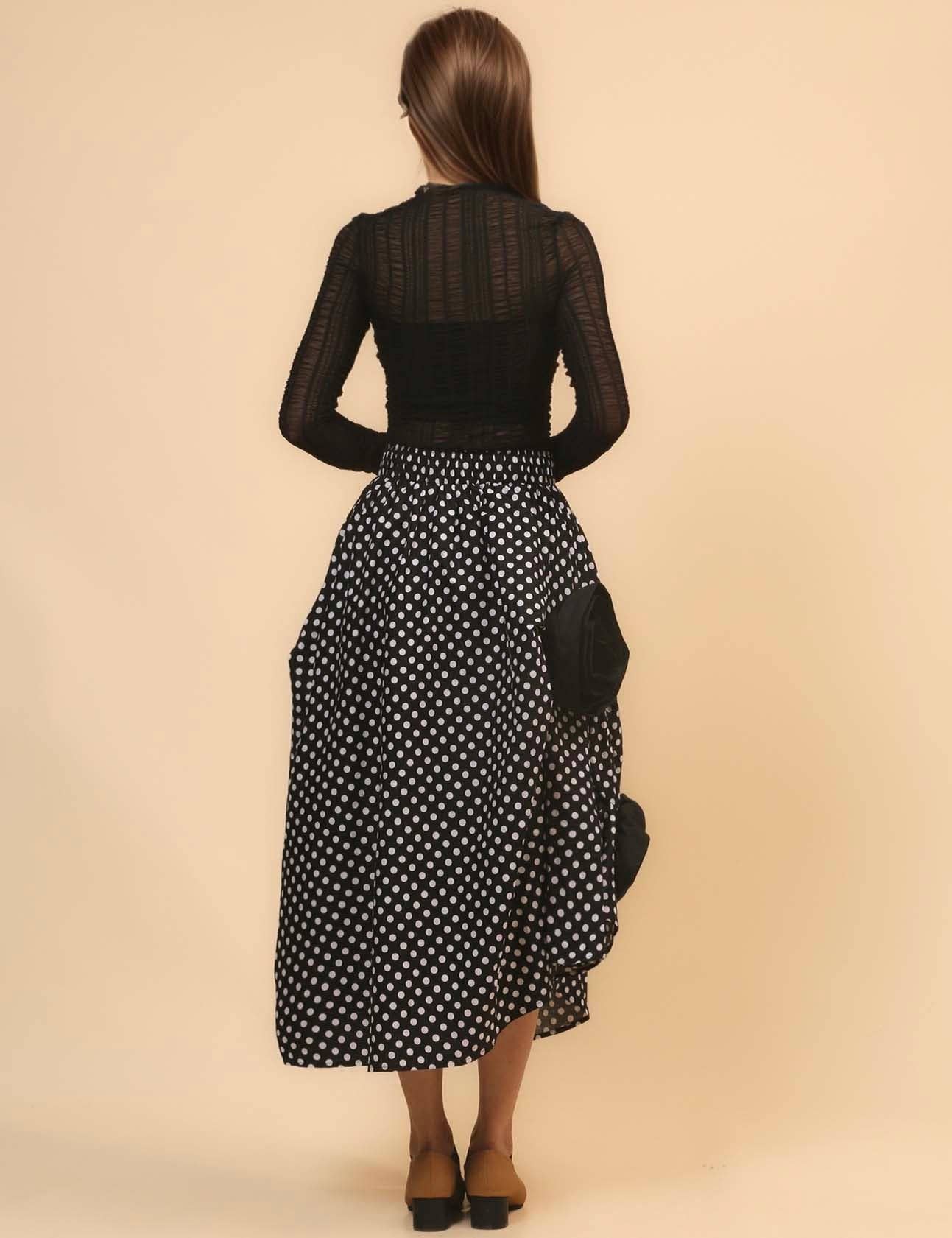 Sweetkama – Saia - Mulher por atacado – Saia Midi Flor Inregular para Senhora SKS470822