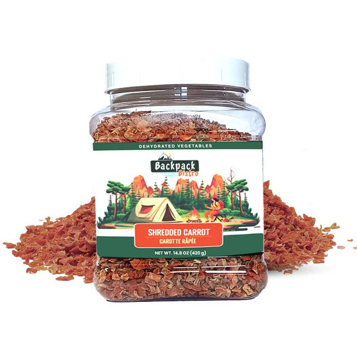 Backpack Bistro Dehydrated Shredded Carrots 14.8 oz for wholesale by PRIDE INDIA BRANDS