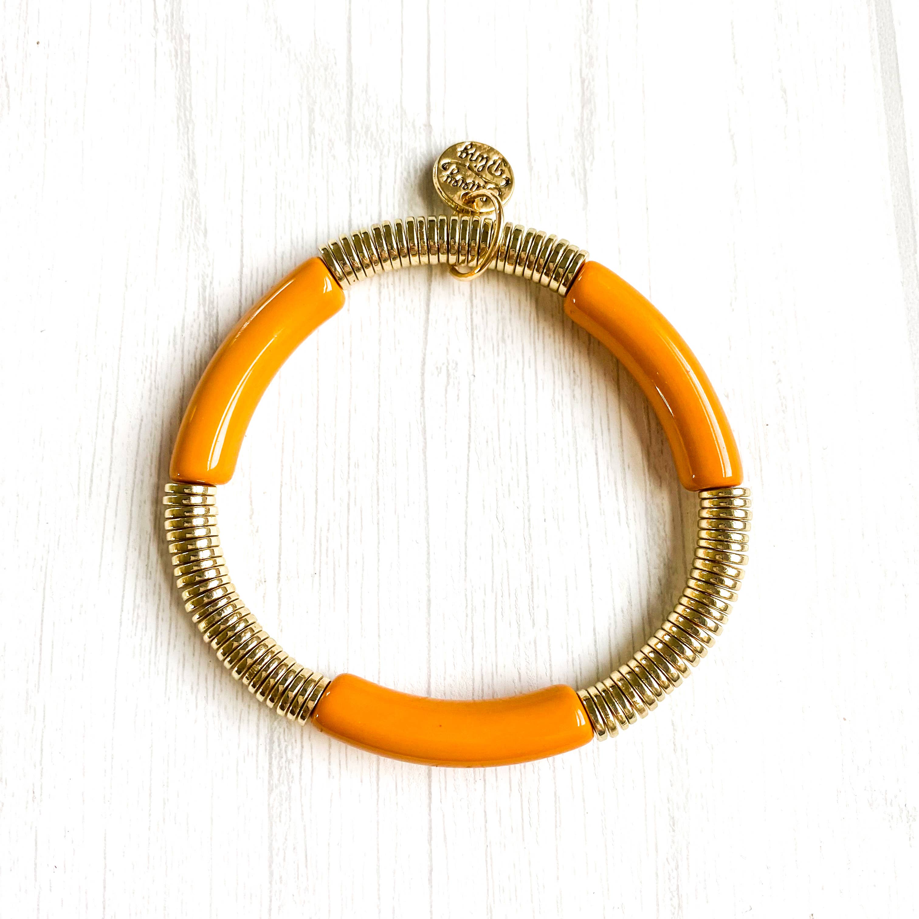 Savvy Bling - Wholesale Beaded Bracelet - Acrylic Tube Bamboo Bracelet & Gold13