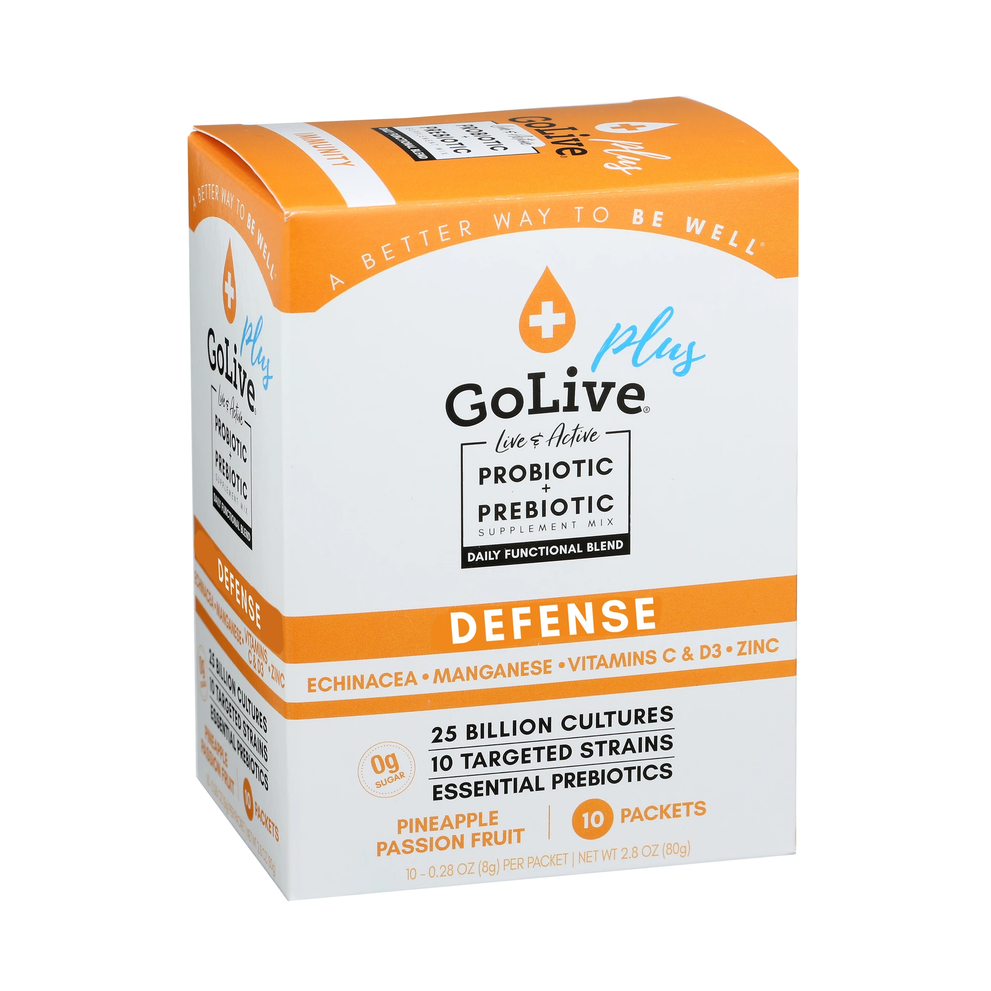 GoLive & Lively Wellness - Venta al por mayor Suplementos/vitaminas para beber - Defensa Inmunológica Sinbiótica (Probiótico + Prebiótico) 10 Sobres4