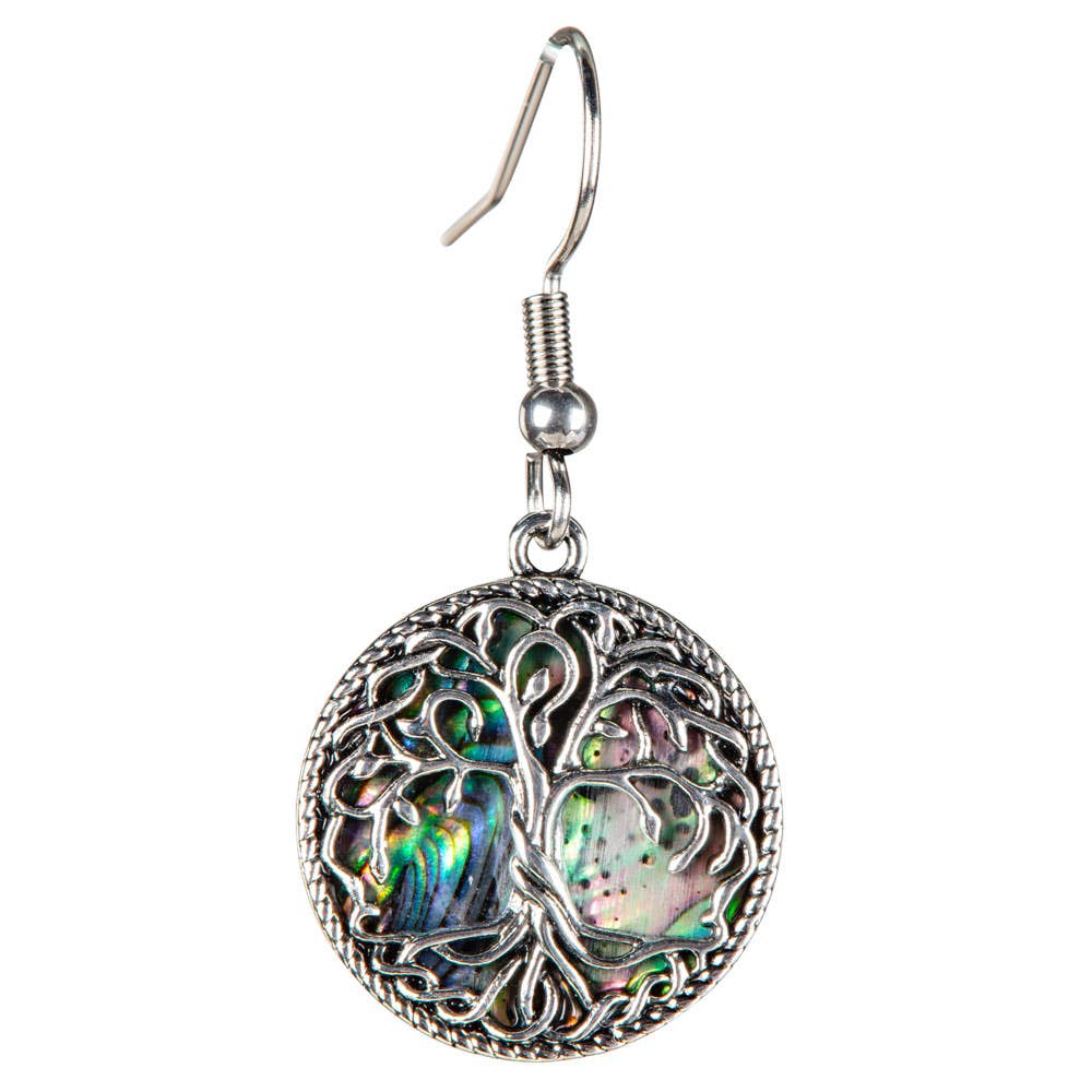 Benjamin International - Vente Boucles d'oreilles pendantes - BOUCLES D'OREILLES ARBRE DE VIE EN COQUILLAGE D'ORMEAU1