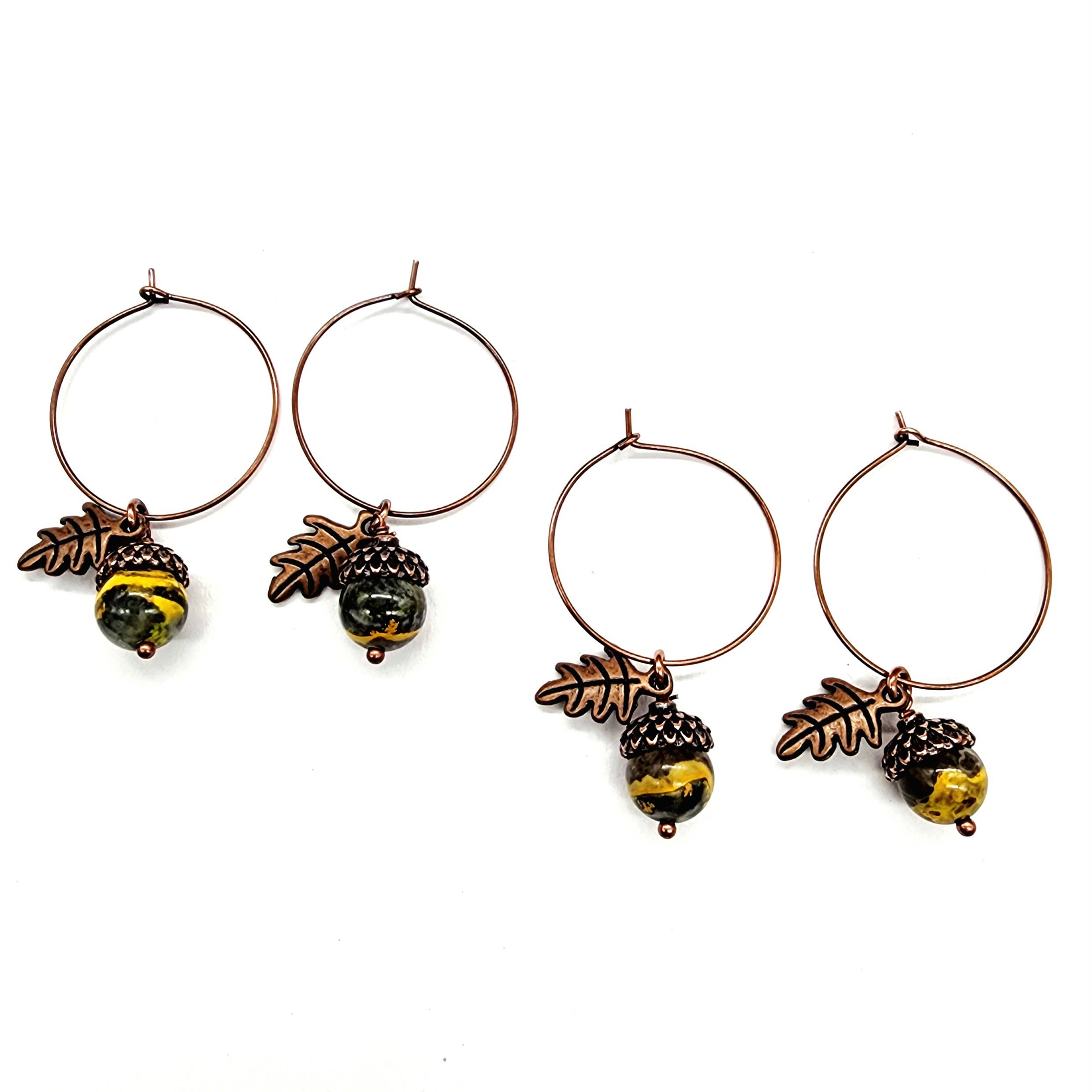 MergingMetals - Wholesale Dangle Earrings - Gemstone Acorn Earrings 21