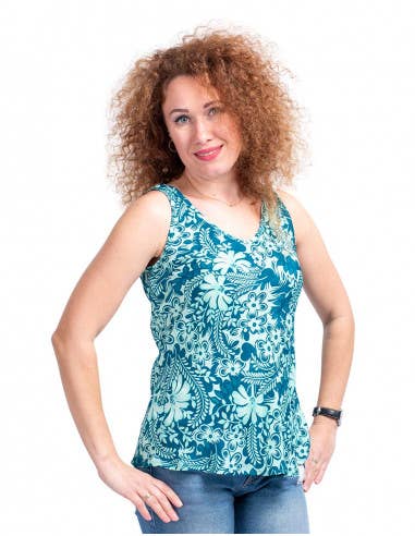 Grön Topp Baslinne i Siden med Breda Axelband för wholesale på Faire0