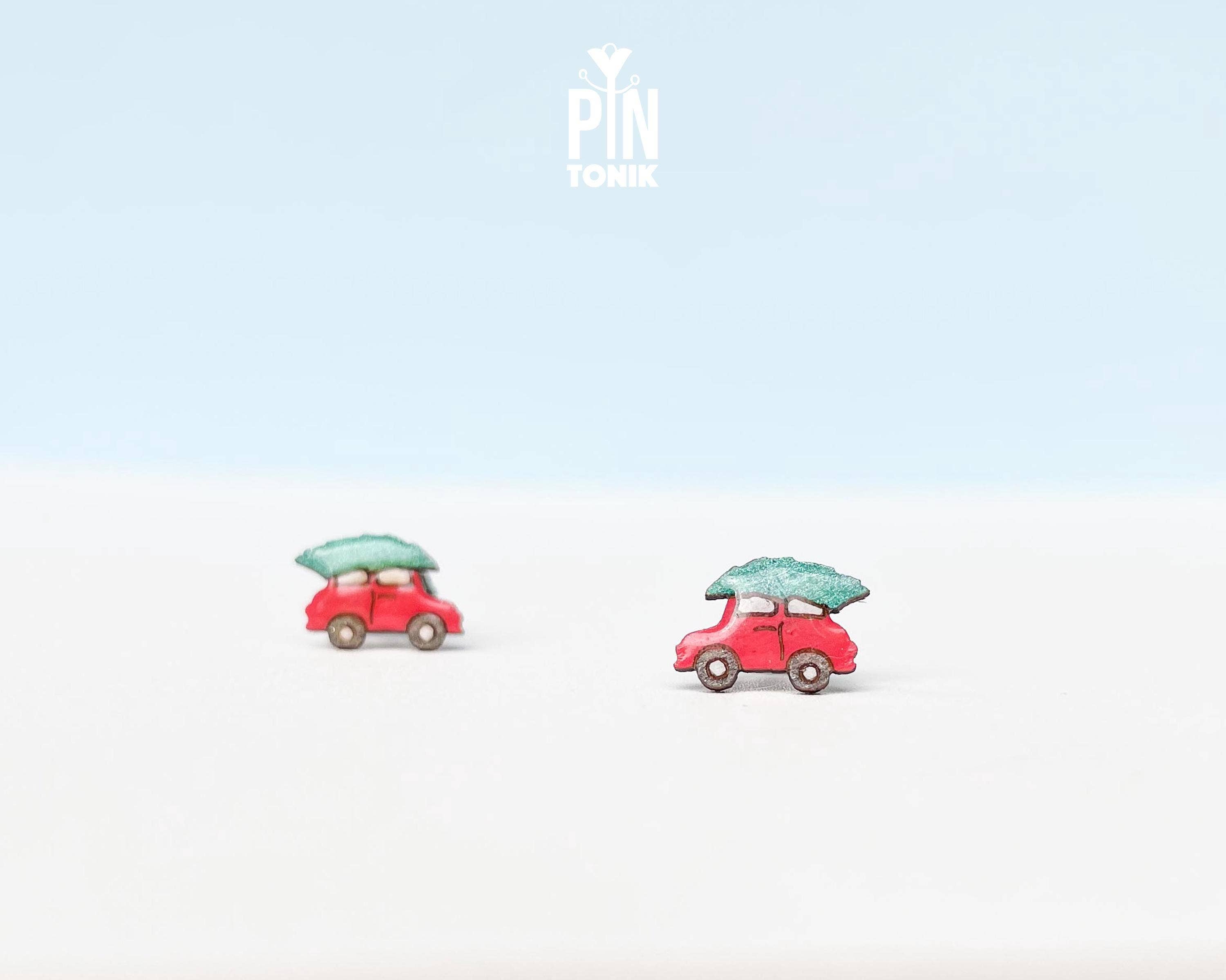 PinTonik - Wholesale Stud/Post Earrings - Christmas Tree Car Stud Earrings - Fun Gifts1