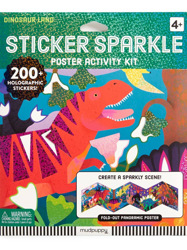 Dinosaur Land Sticker Sparkle Poster Activity Kit for wholesale by Chronicle Books