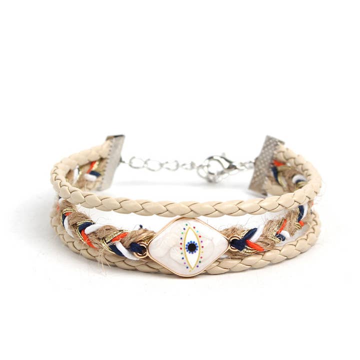 Halloween Kwaadaardig Oog Multi-Laag Gevlochten Armband S5P621 voor wholesale door alberalkirk