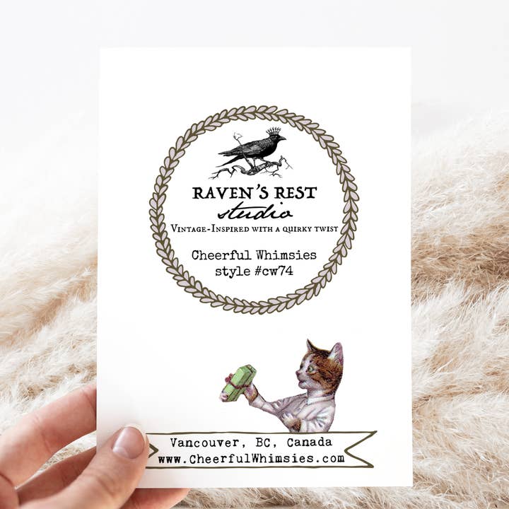 Cheerful Whimsies - Wholesale Get Well Card - Greeting Card. Vintage Cats. GET WELL SOON.1