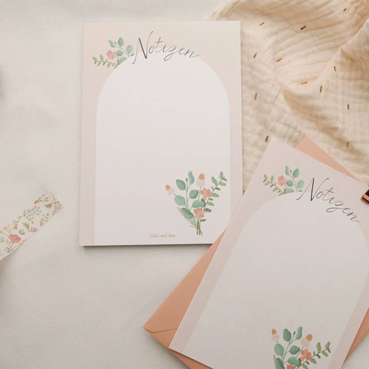 Tilda&Theo - Wholesale Notepad - Bouquet Notepad A6 - 50 Sheets Delicate Blossoms / Flower1