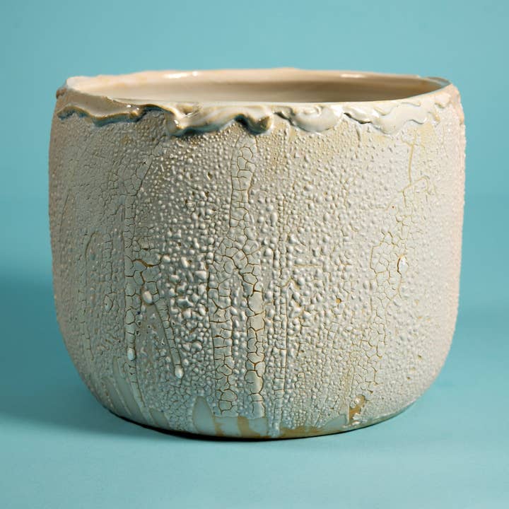 Cráter Jarrón - Cuarzo Blanco para venta al por mayor de MENA FUECO studio