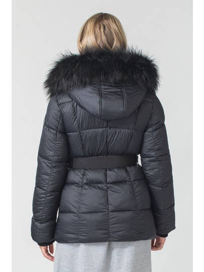 Black Black Eva B Q Sweetheart Puffer Jacket for wholesale on Faire