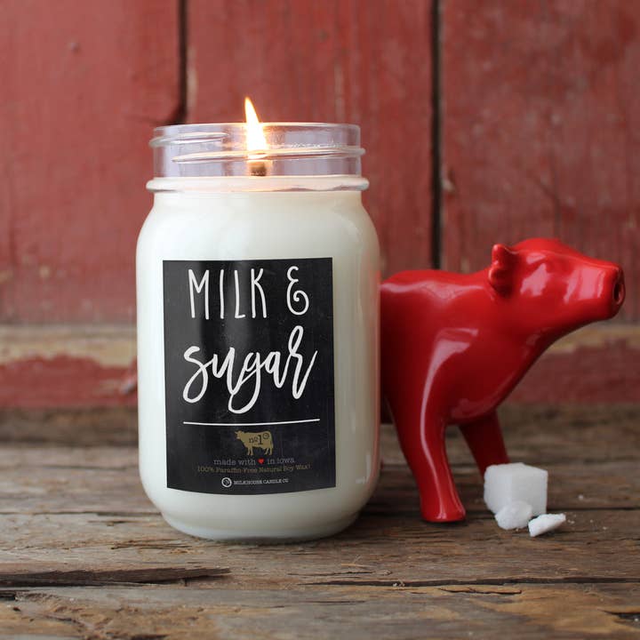 Milkhouse Candle Company - Wholesale Jar/Filled Candle - 13 oz Mason Jar Candle: Milk & Sugar