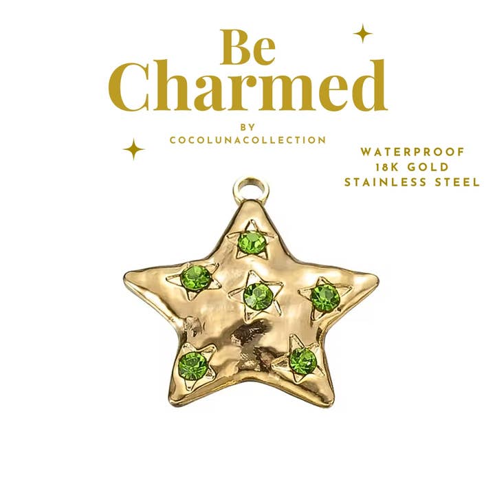 Coco Luna Collection - Wholesale Individual Charm/Pendant - Shining Star Green Crystal | Charms