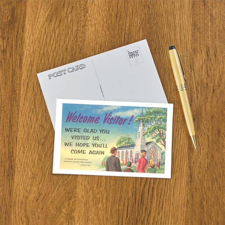 Found Image Press - Wholesale Postcard - Postcard RG-50 Welcome Visitor, to Church1