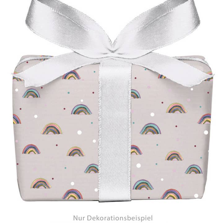 3 Bögen Geschenkpapier REGENBOGEN ROSA Geburt Taufe Kinder für den Großhandel von fioniony®