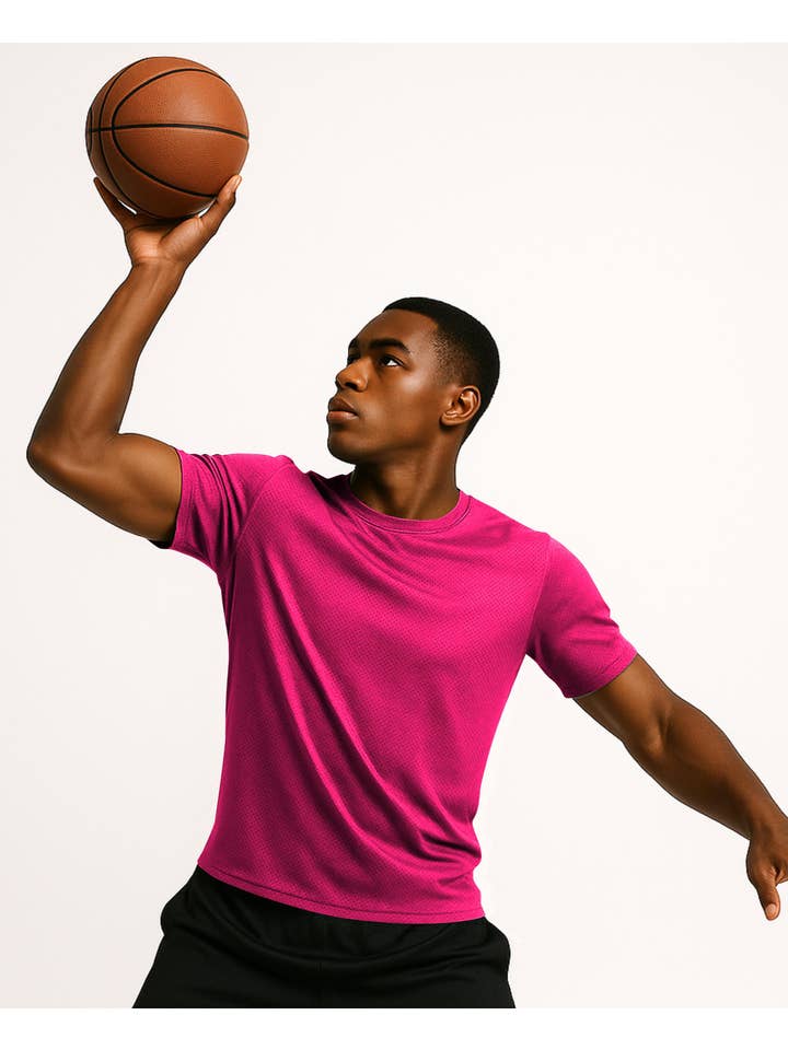 I-Wear Brands - Wholesale Athletic Top - Men's - 5 Pack Men's Crew Neck Dry Fit Mesh T-Shirts3