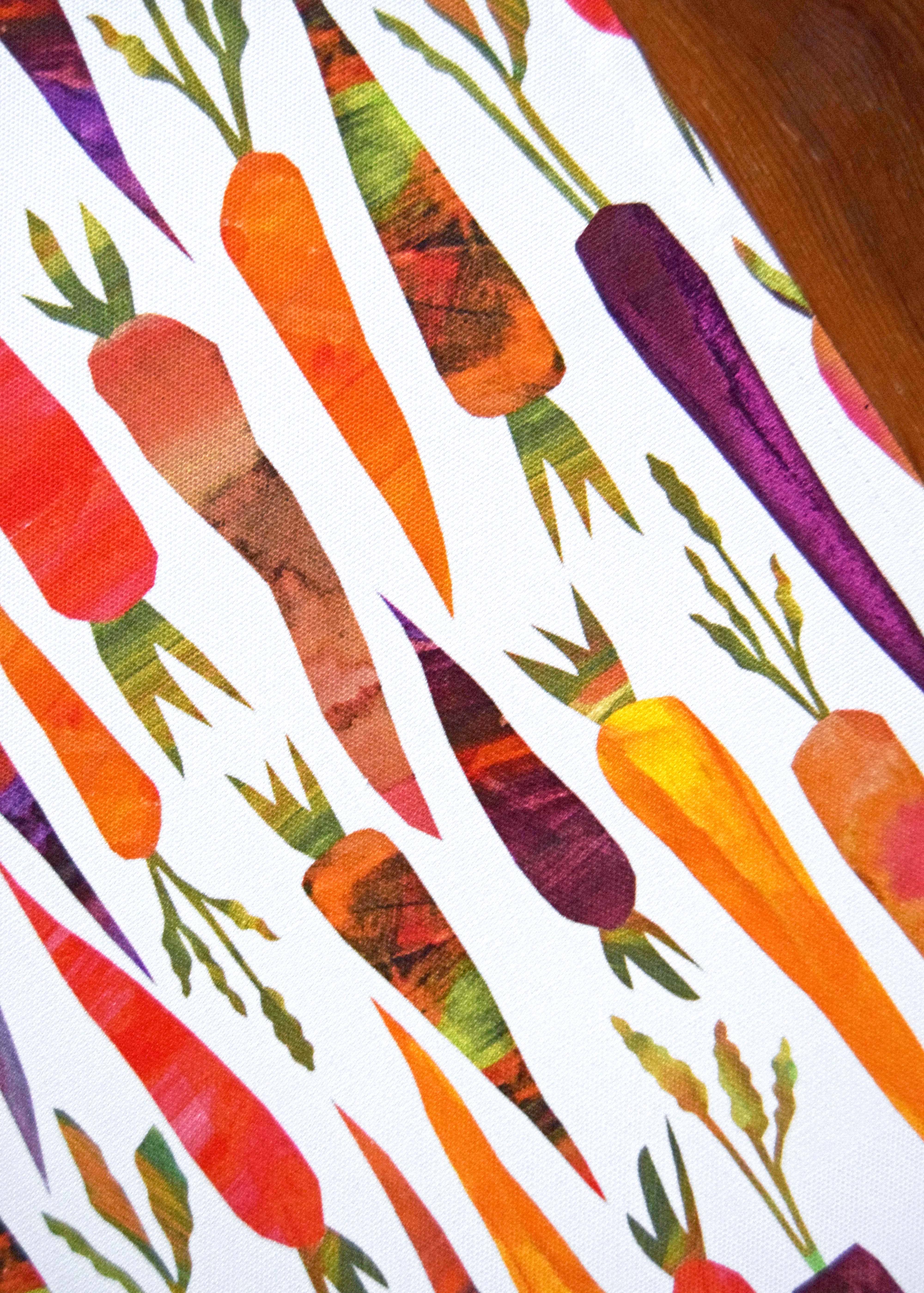 Freya Snow - Wholesale Tea Towel - White Carrots Cotton Tea Towel / Dish Towel / Kitchen Towel4