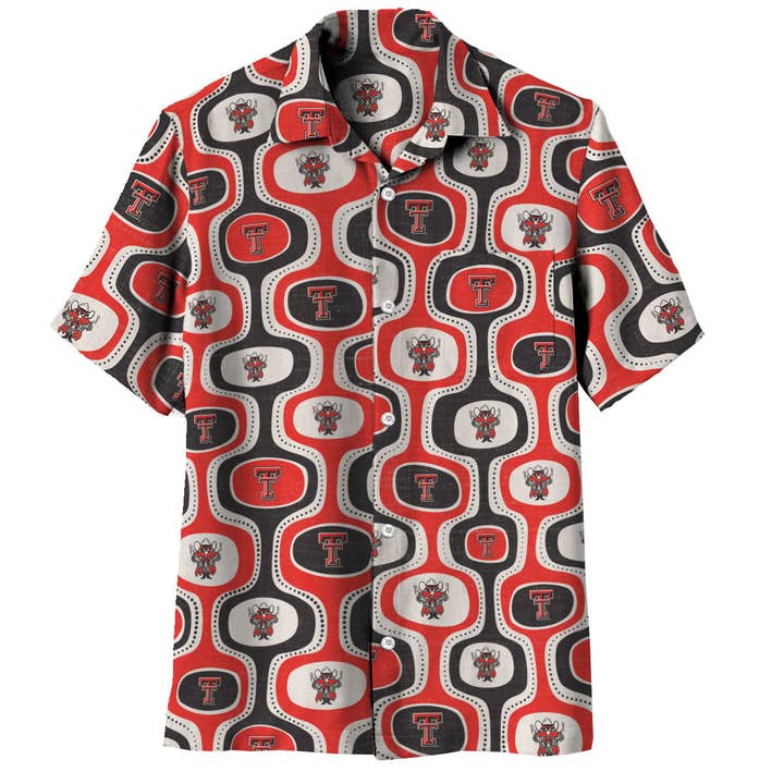 Texas Tech Red Raiders Men's Cabana Short Sleeve Shirt for wholesale by Wes and Willy