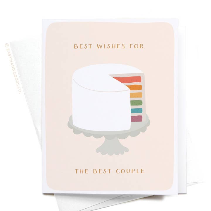 Best Wishes Rainbow Cake Greeting Card for wholesale by Easyhand Goods – formerly Onderkast