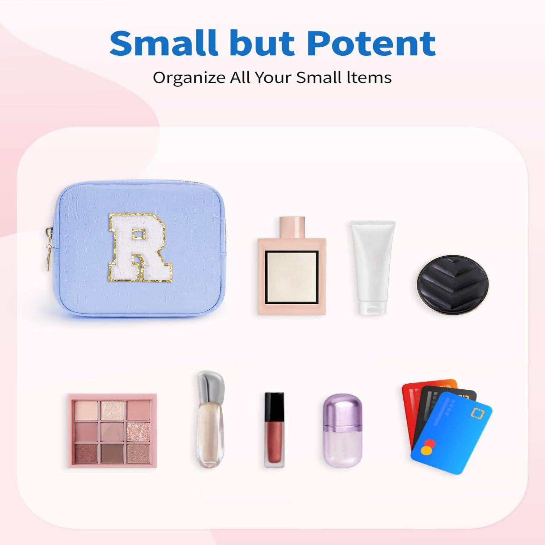 wandf – Großhandel Schmink-/Kosmetiktasche – Personalisierte Monogramm-Tasche Mini Initialen Schminktasche95