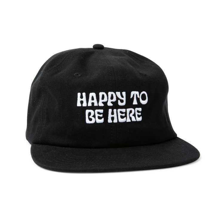 Cotton Snapback Hat | Happy to Be Here for wholesale by Trek Light