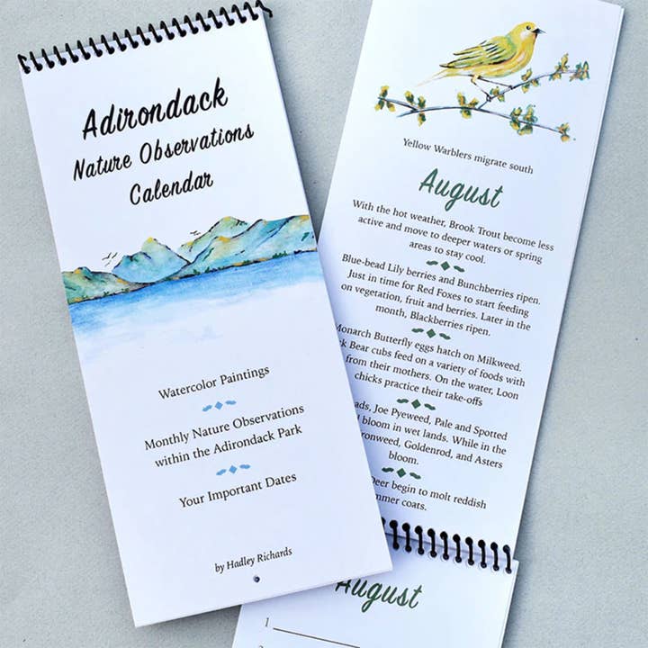 Adirondack Nature Observations Birthday Calendar for wholesale by Hadley Richards Designs