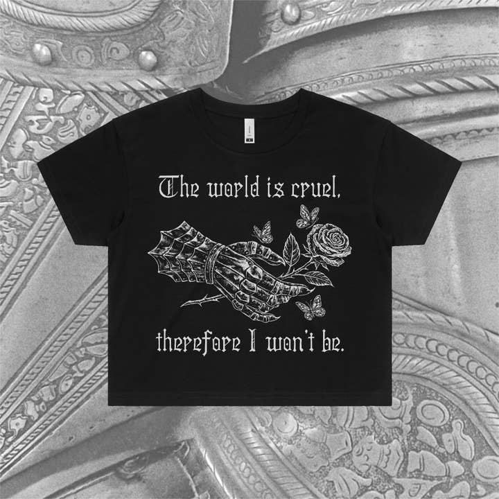 Cruel World Crop Tee for wholesale by While Odin Sleeps