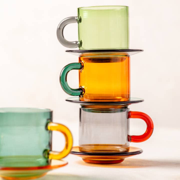 Be Home US - Wholesale Coffee Mug - Niko Glass Mug, Teal1