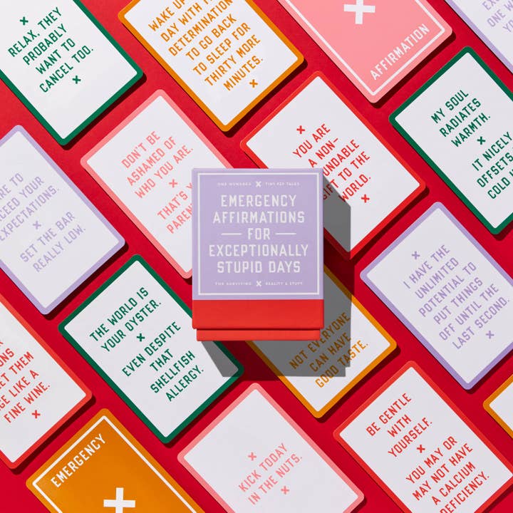 Chronicle Books - Wholesale Tarot Cards - Brass Monkey Emergency Affirmations Exceptionally Stupid Days Card Deck