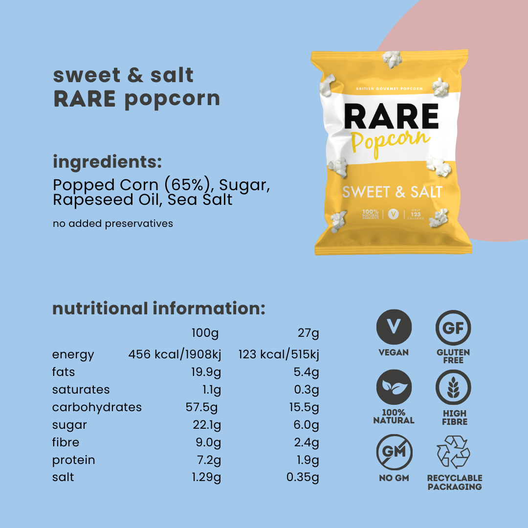 RARE Popcorn – Pipocas por atacado – RARE Pipoca Doce e Salgada Caixa com 18 | Vegana, Natural2