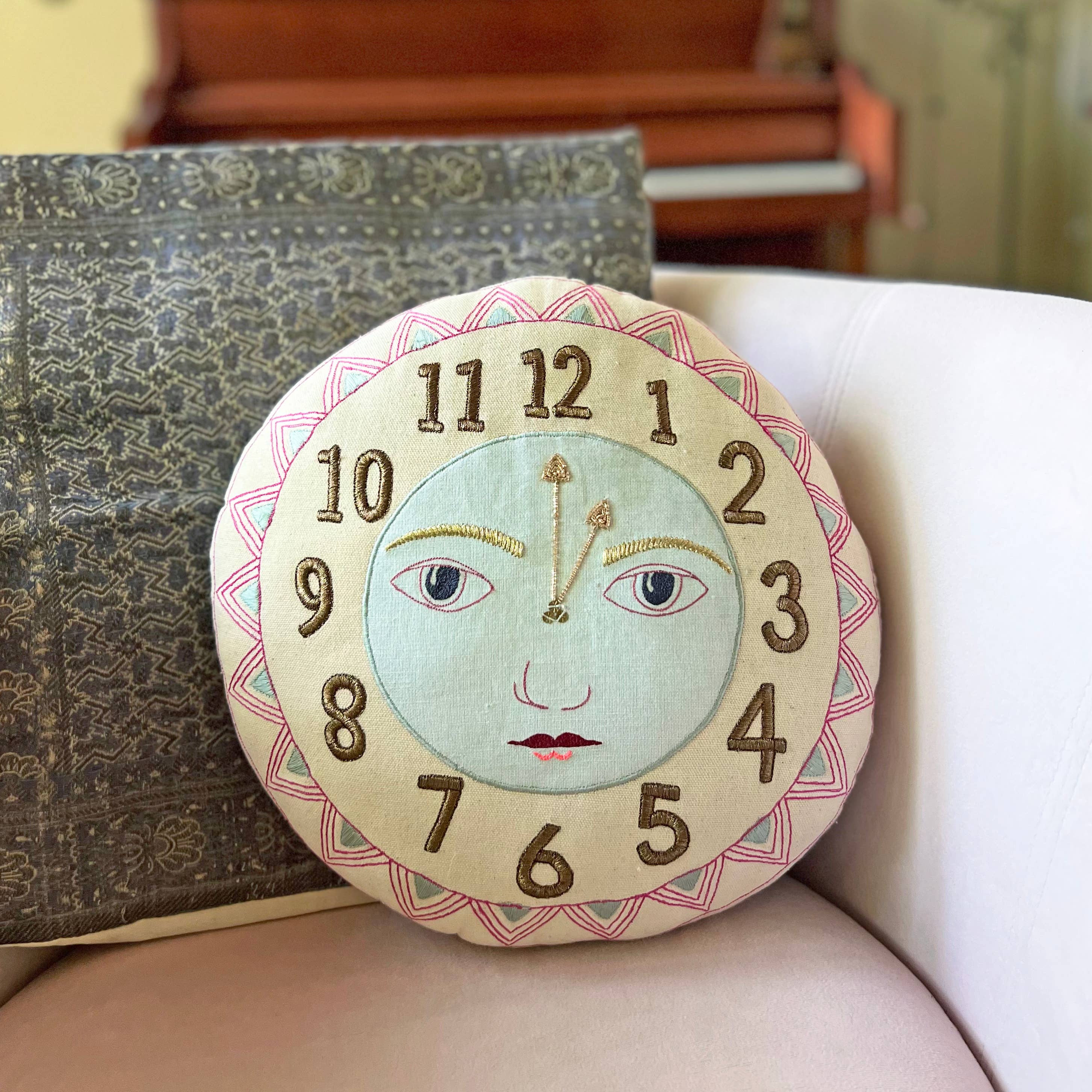 Skippy Cotton – wholesale Throw/decorative pillow – Clock Face Pillow- Handmade, Cotton-filled Cushion5