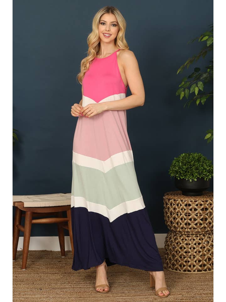 MYS Wholesale Inc - Wholesale Dress - Women's - Chevron Spaghetti Strap Maxi Dress