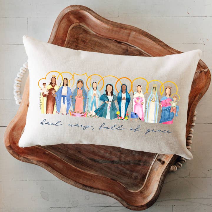 Emily S Pitre Art - Wholesale Lumbar Pillow - Many Mary Lumbar Pillow