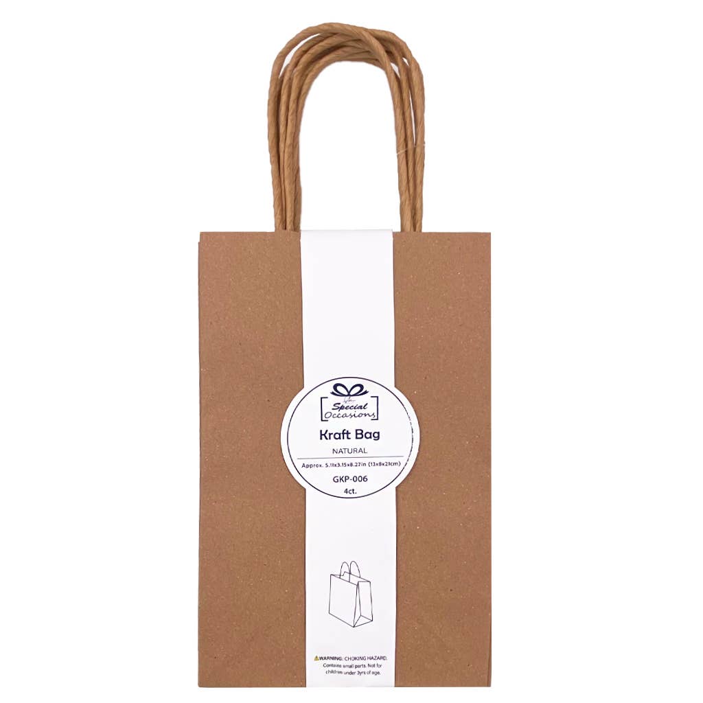 Angels Craft - Wholesale Gift Bag - Medium Kraft Bag, 3ct (Available in 5 color options)0