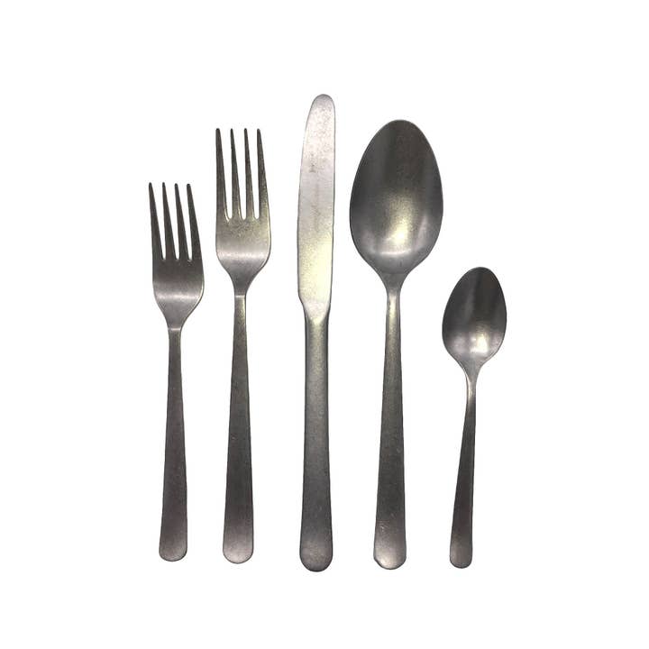 Canvas Home - Wholesale Flatware Set - Oslo 5pc Cutlery Set in Tumbled Stainless Steel