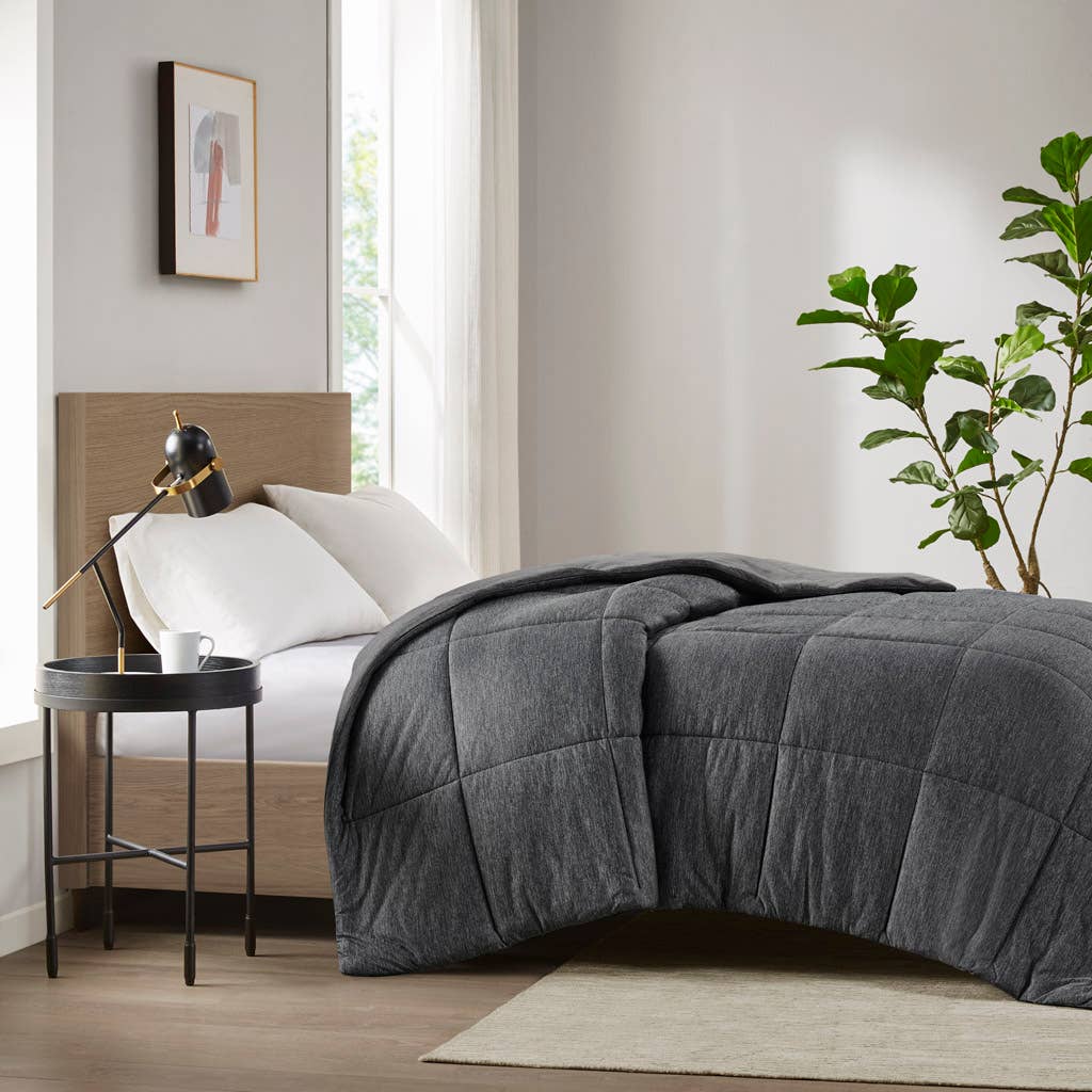 Olliix - Wholesale Down Comforter - Oversized Jersey Knit Down Alternative Comforter, Black3